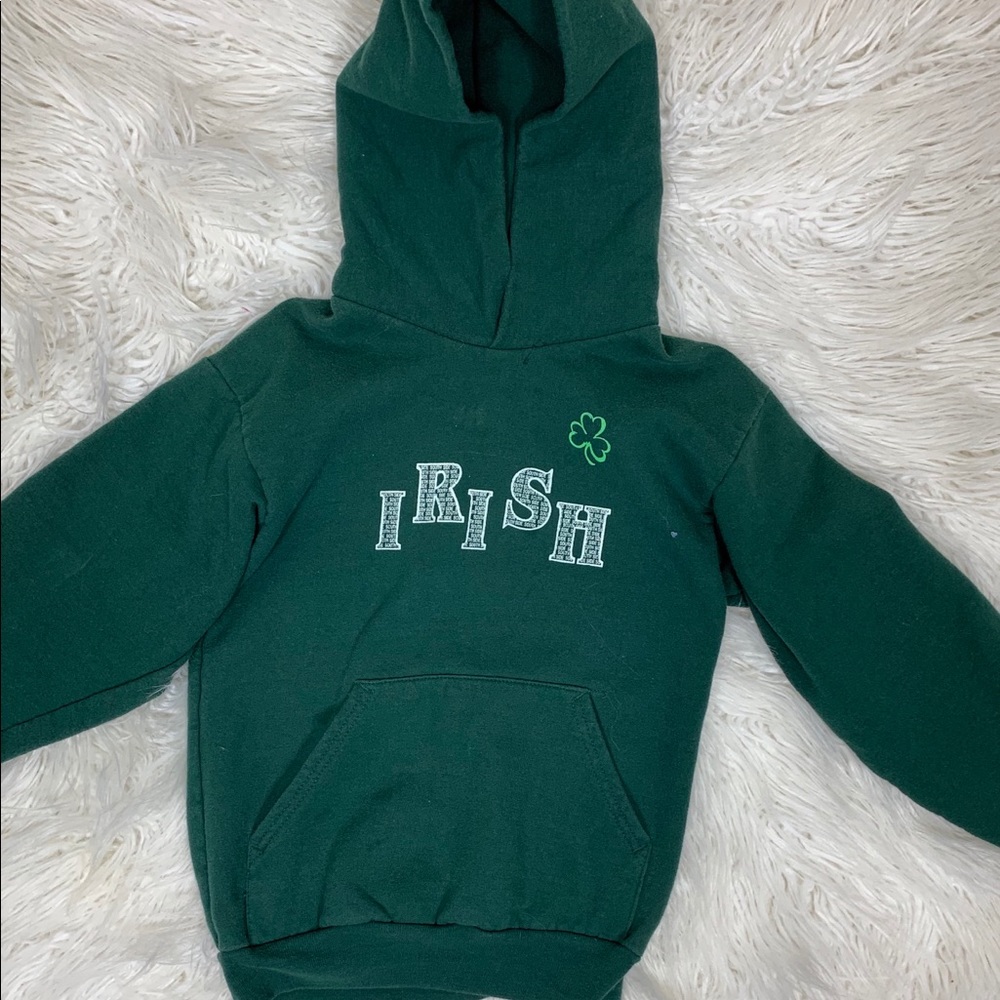 Kids Youth Green Irish Hoodie Shamrock Sweatshirt